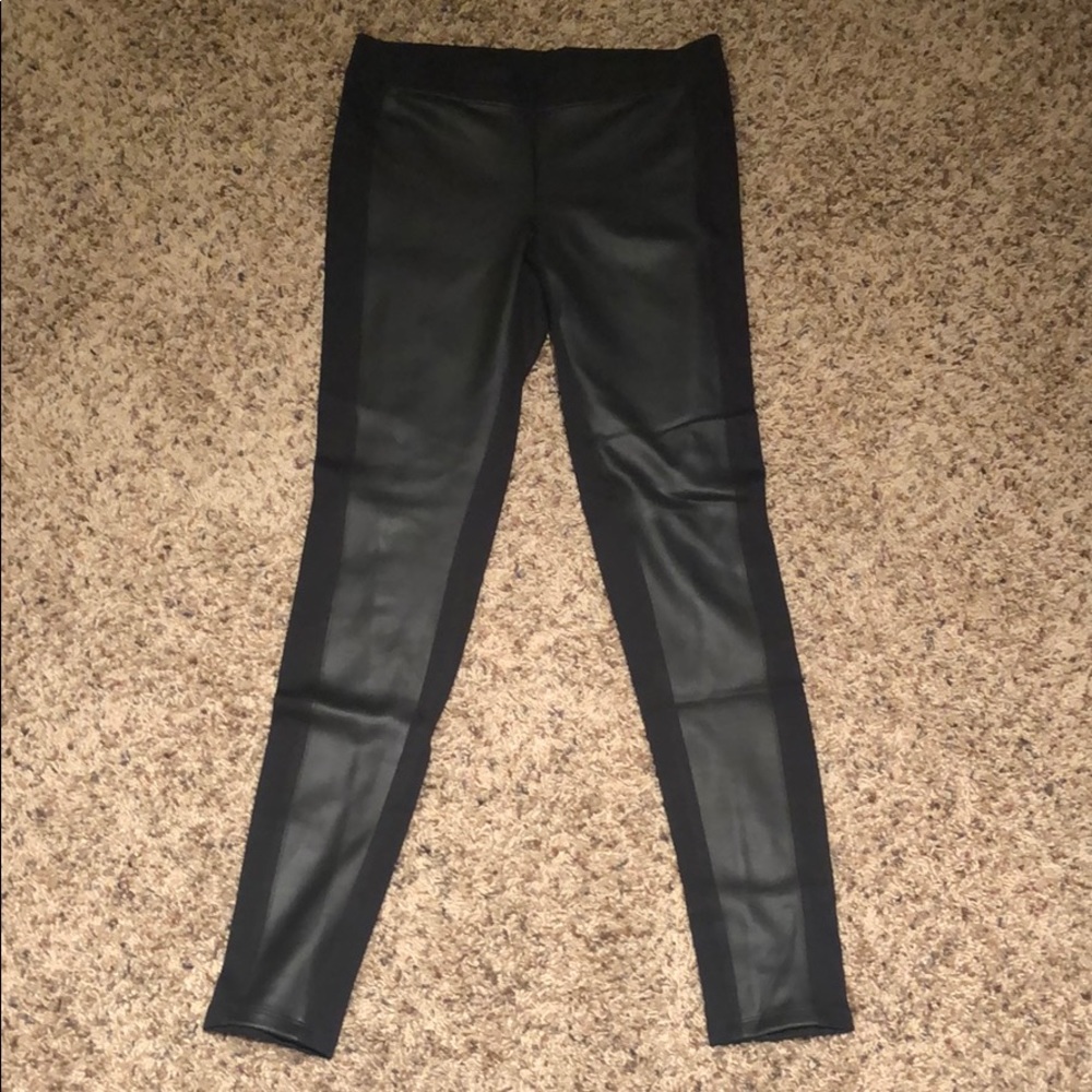 Express Faux Leather Front Panel Leggings